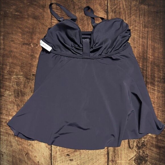 BeachSissi Ruffle Hem Black Adjustable Straps Tankini Bathing Suit Size S NWT - Picture 7 of 12